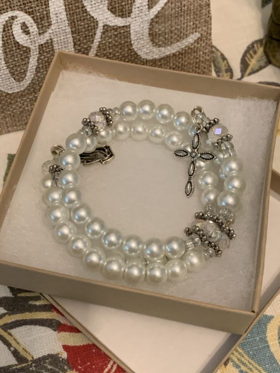 Handcrafted rosary bracelet