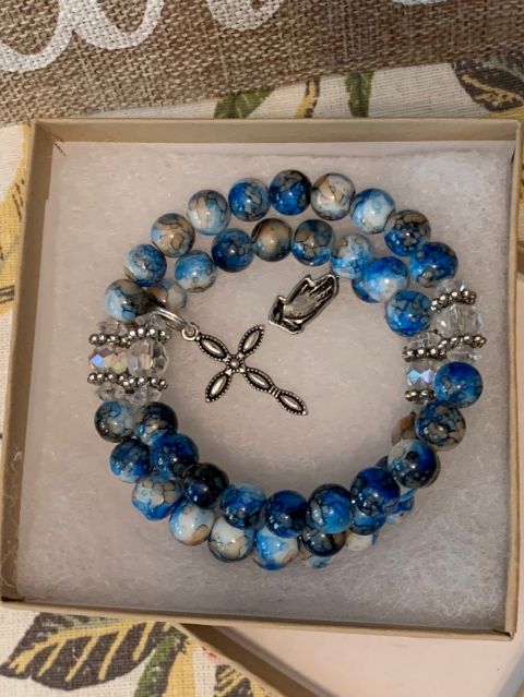 Handcrafted rosary bracelet